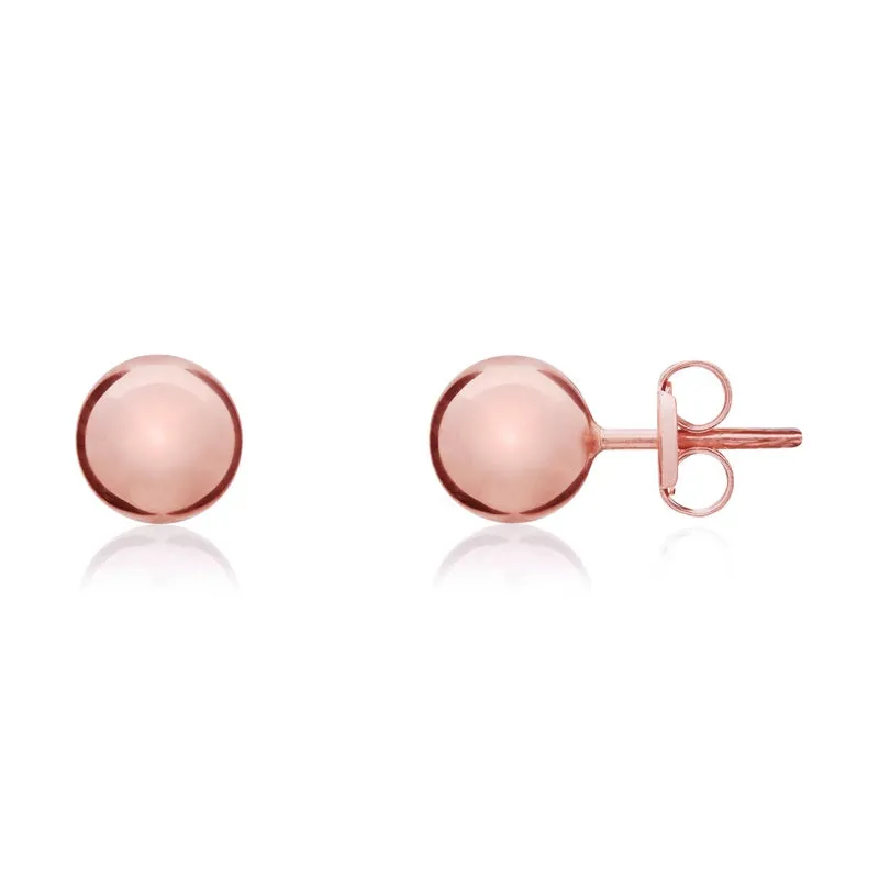 9ct Rose Gold 5mm Ball Stud Earrings