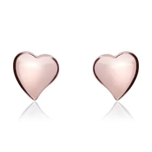 9ct Rose Gold 6mm Heart Stud Earrings