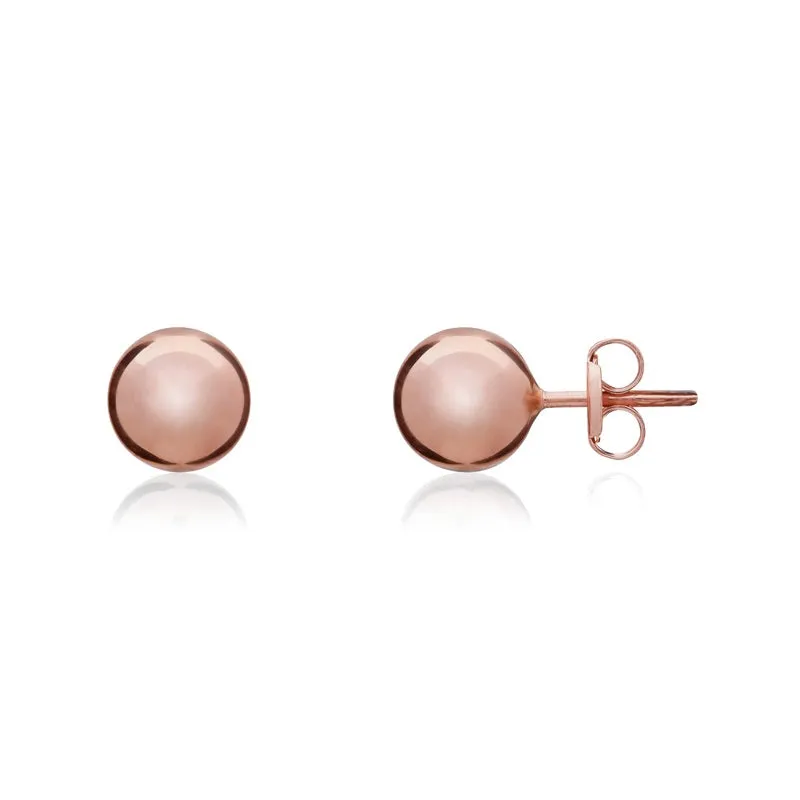9ct Rose Gold 7mm Ball Stud Earrings
