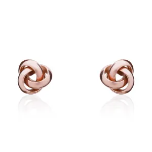 9ct Rose Gold 7mm Looped Knot Stud Earrings