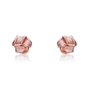 9ct Rose Gold 7mm Looped Knot Stud Earrings