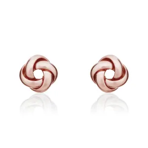 9ct Rose Gold 8mm Looped Knot Stud Earrings