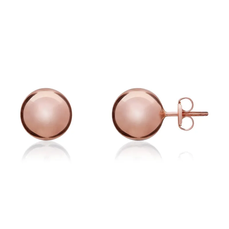 9ct Rose Gold 9mm Ball Stud Earrings