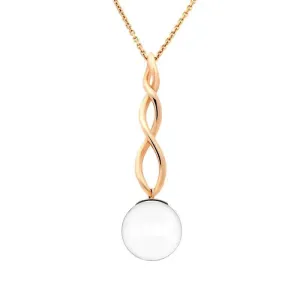 9ct Rose Gold Bauxite 10mm Bead Twist Necklace D