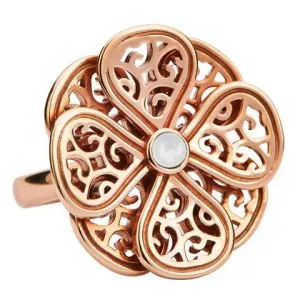 9ct Rose Gold Bauxite Flore Eight Petal Flower Ring