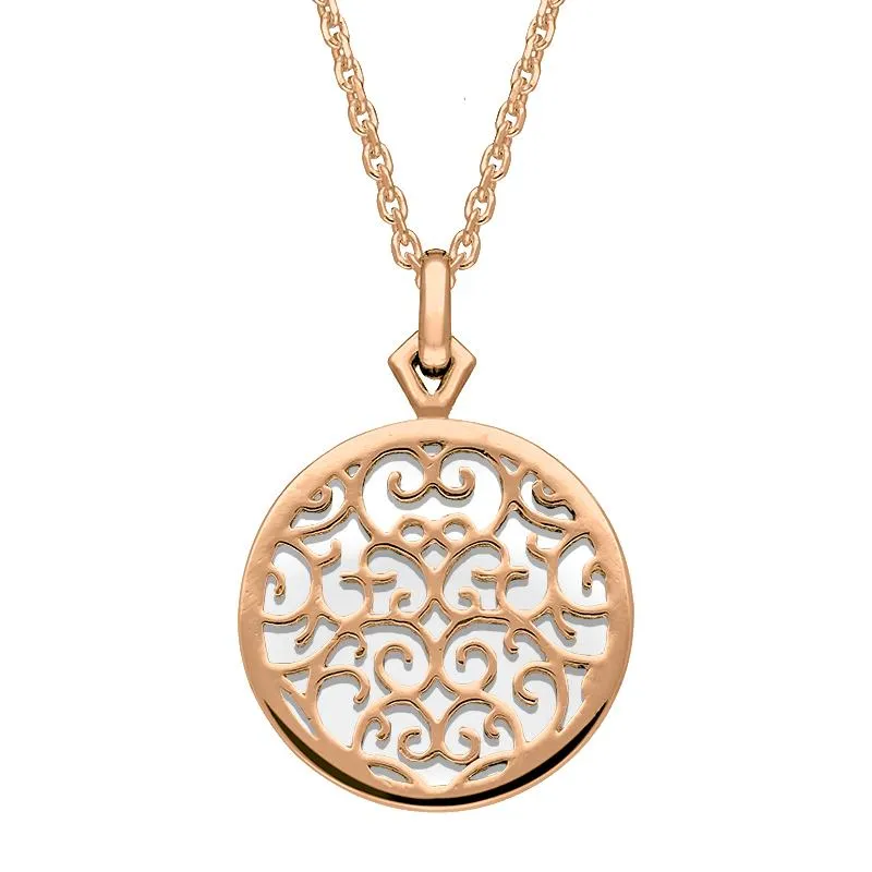 9ct Rose Gold Bauxite Flore Filigree Necklace
