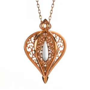 9ct Rose Gold Bauxite Flore Filigree Small Necklace