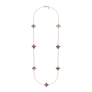 9ct Rose Gold Blue John eden Long Marquise Flower Necklace