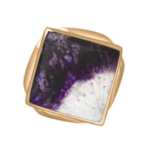 9ct Rose Gold Blue John King's Coronation Hallmark Small Rhombus Ring D