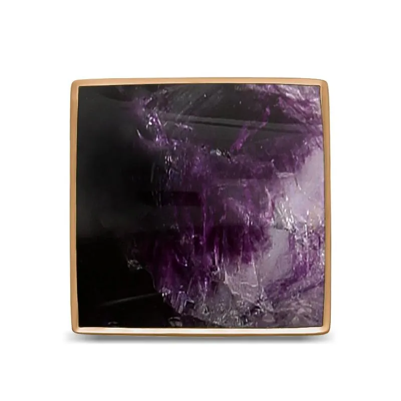 9ct Rose Gold Blue John Large Square Ring