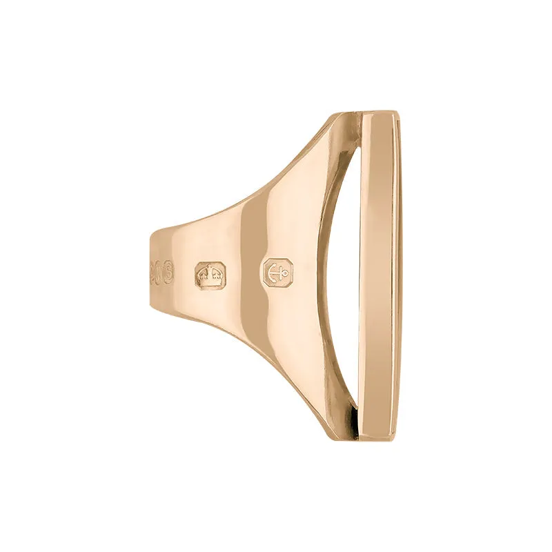 9ct Rose Gold Blue John Queen's Jubilee Hallmark Large Oblong Ring D
