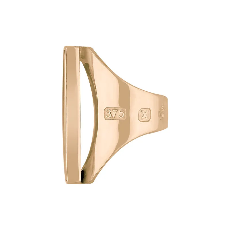 9ct Rose Gold Blue John Queen's Jubilee Hallmark Large Oblong Ring D
