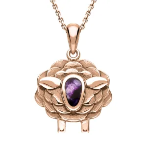 9ct Rose Gold Blue John Sheep Necklace