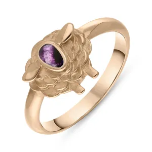 9ct Rose Gold Blue John Sheep Ring