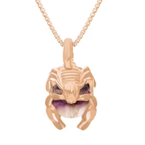 9ct Rose Gold Blue John Zodiac Scorpio 9mm Bead Pendant