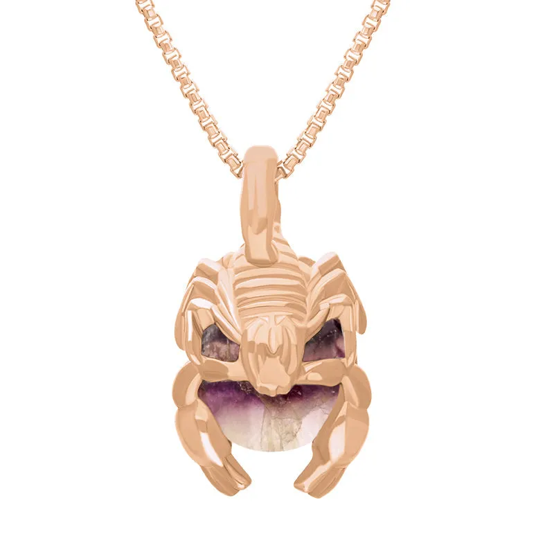 9ct Rose Gold Blue John Zodiac Scorpio 9mm Bead Pendant