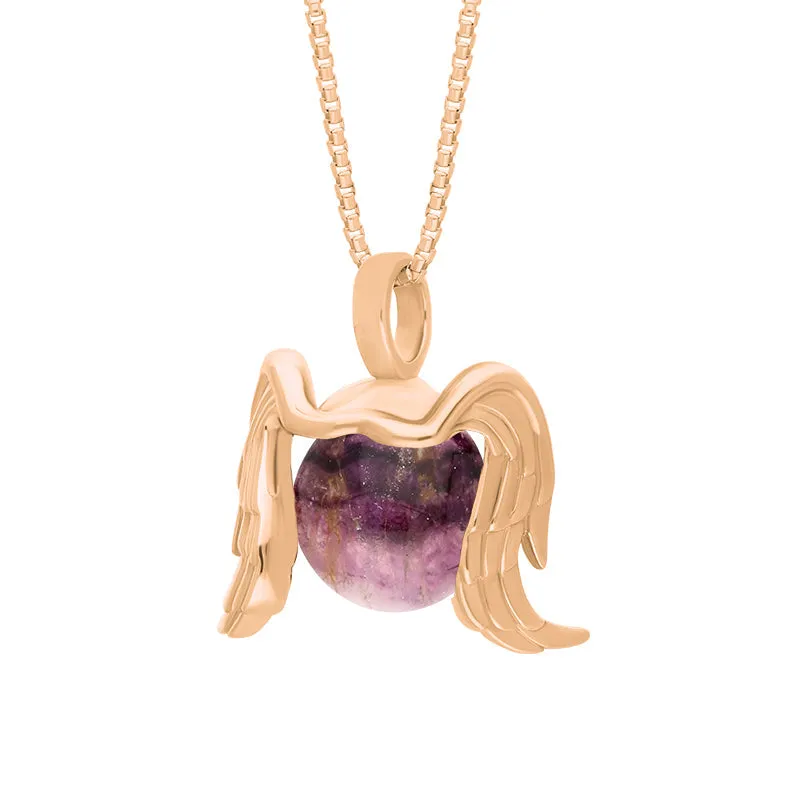 9ct Rose Gold Blue John Zodiac Virgo 10mm Bead Pendant