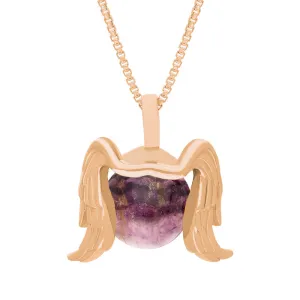 9ct Rose Gold Blue John Zodiac Virgo 10mm Bead Pendant