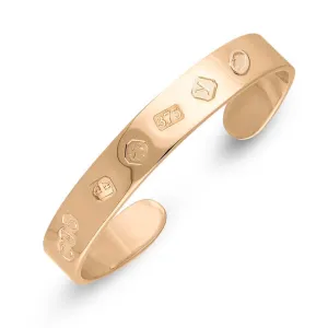 9ct Rose Gold King's Coronation Hallmark Cuff Bangle D