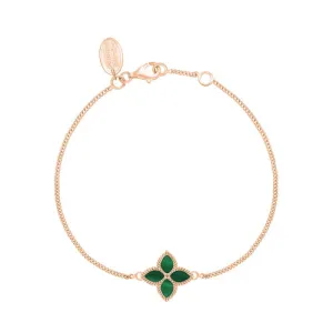 9ct Rose Gold Malachite Eden Marquise Flower Bracelet