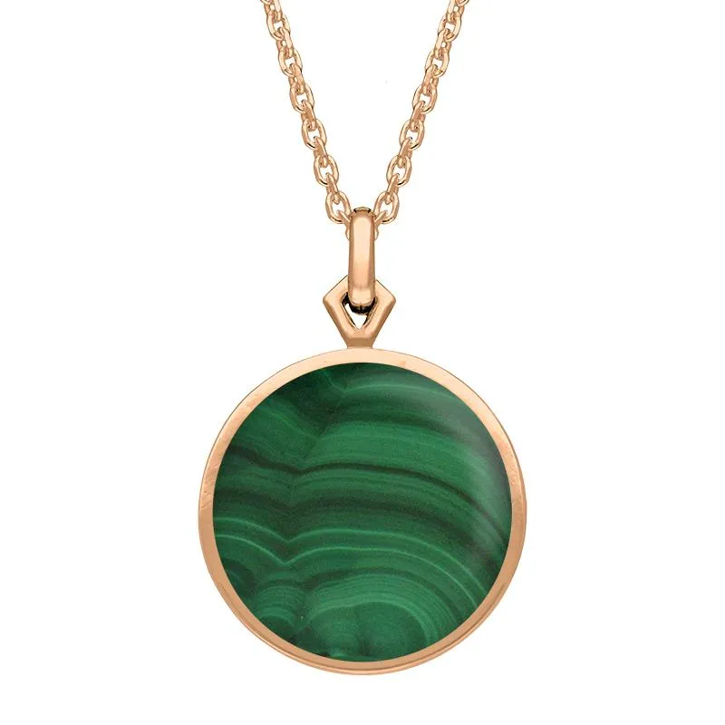 9ct Rose Gold Malachite Flore Filigree Necklace