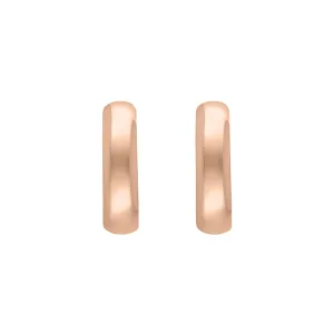 9ct Rose Gold Round Domed Hoop Earrings