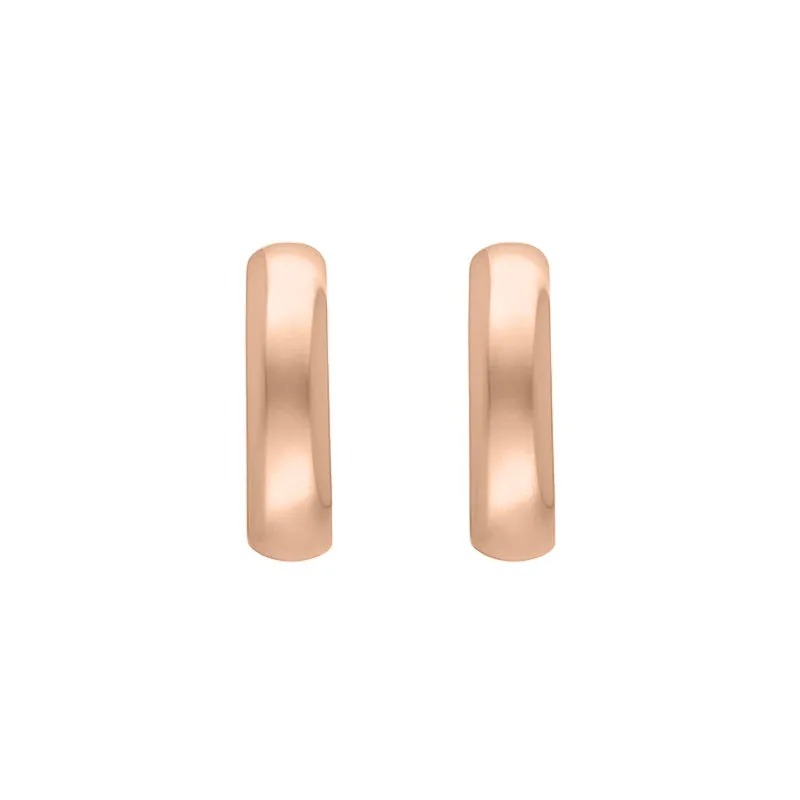 9ct Rose Gold Round Domed Hoop Earrings