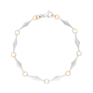 9ct Rose Gold Sterling Silver Rhombus Handmade Bracelet D