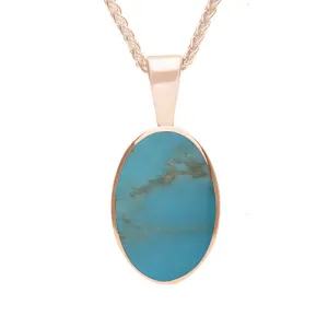 9ct Rose Gold Turquoise Oval Necklace