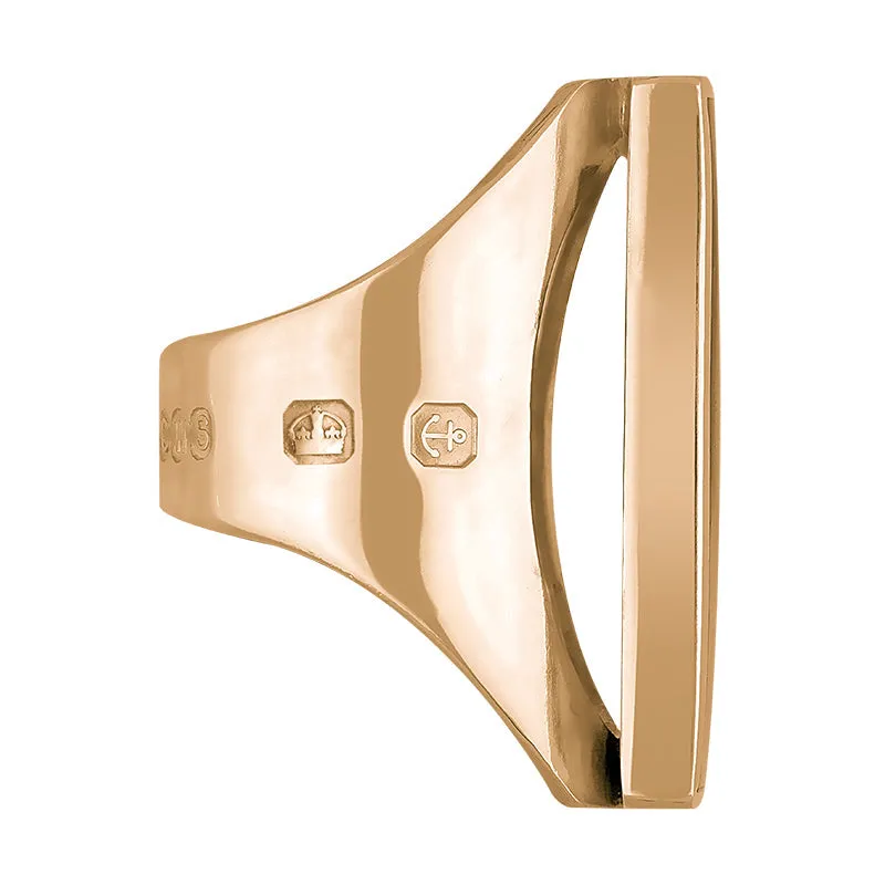 9ct Rose Gold Turquoise Queen's Jubilee Hallmark Large Square Ring D