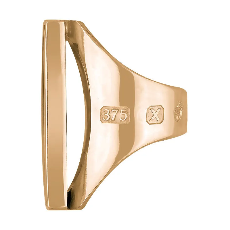 9ct Rose Gold Turquoise Queen's Jubilee Hallmark Large Square Ring D