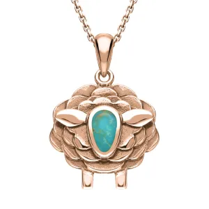 9ct Rose Gold Turquoise Sheep Necklace