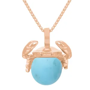 9ct Rose Gold Turquoise Zodiac Cancer 8mm Bead Pendant