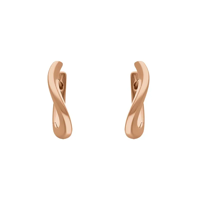 9ct Rose Gold Twisted Horseshoe Hoop Earrings