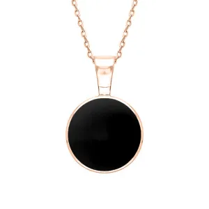 9ct Rose Gold Whitby Jet Heritage Round Necklace