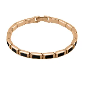 9ct Rose Gold Whitby Jet Petite Oblong Bracelet D