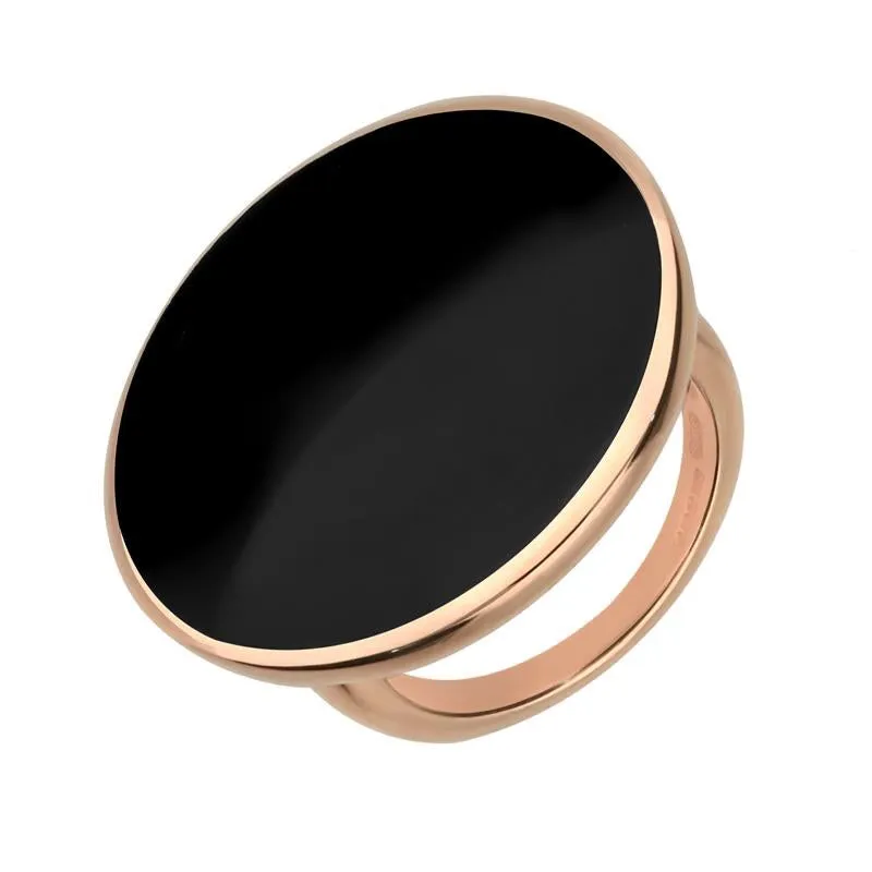 9ct Rose Gold Whitby Jet Round Ring