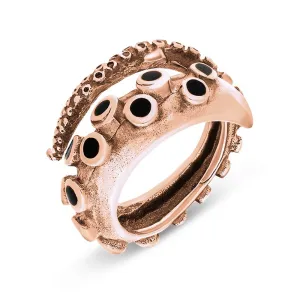 9ct Rose Gold Whitby Jet Tentacle Ring