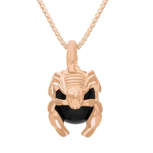 9ct Rose Gold Whitby Jet Zodiac Scorpio 9mm Bead Pendant