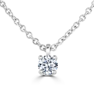 9ct White Gold 0.15ct Lab Grown Diamond Solitaire Necklace