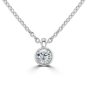 9ct White Gold 0.15ct Lab Grown Diamond Solitaire Necklace