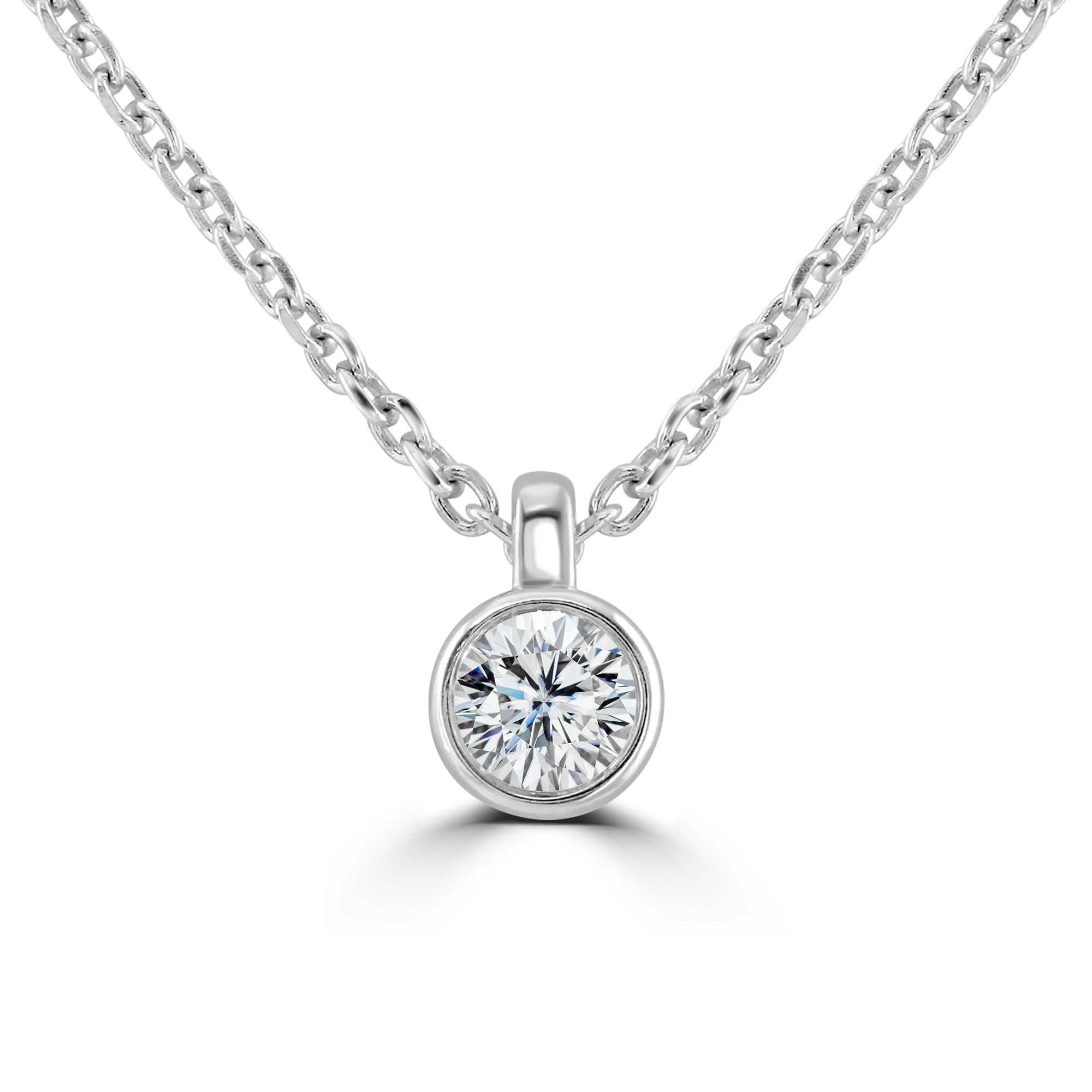 9ct White Gold 0.15ct Lab Grown Diamond Solitaire Necklace