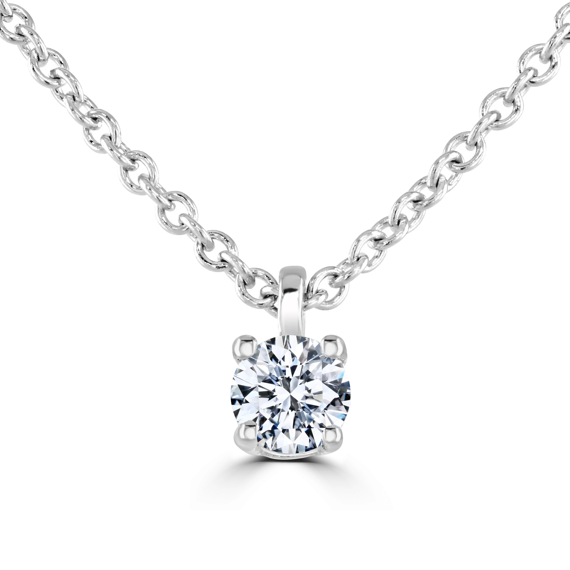 9ct White Gold 0.15ct Lab Grown Diamond Solitaire Necklace