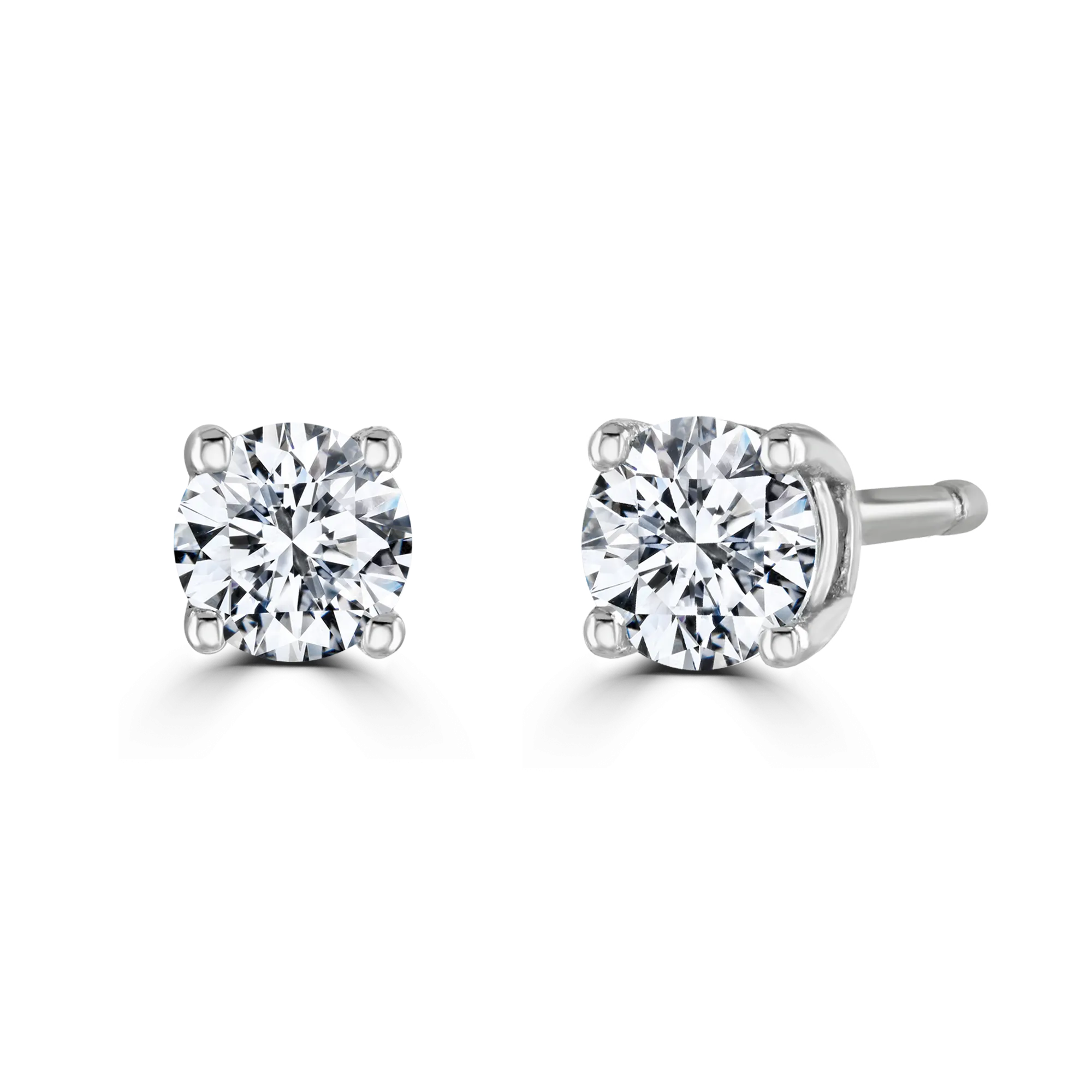 9ct White Gold 0.30ct Lab Grown Diamond Solitaire Stud Earrings
