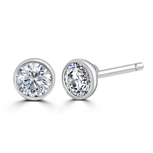9ct White Gold 0.40ct Lab Grown Diamond Solitaire Stud Earrings