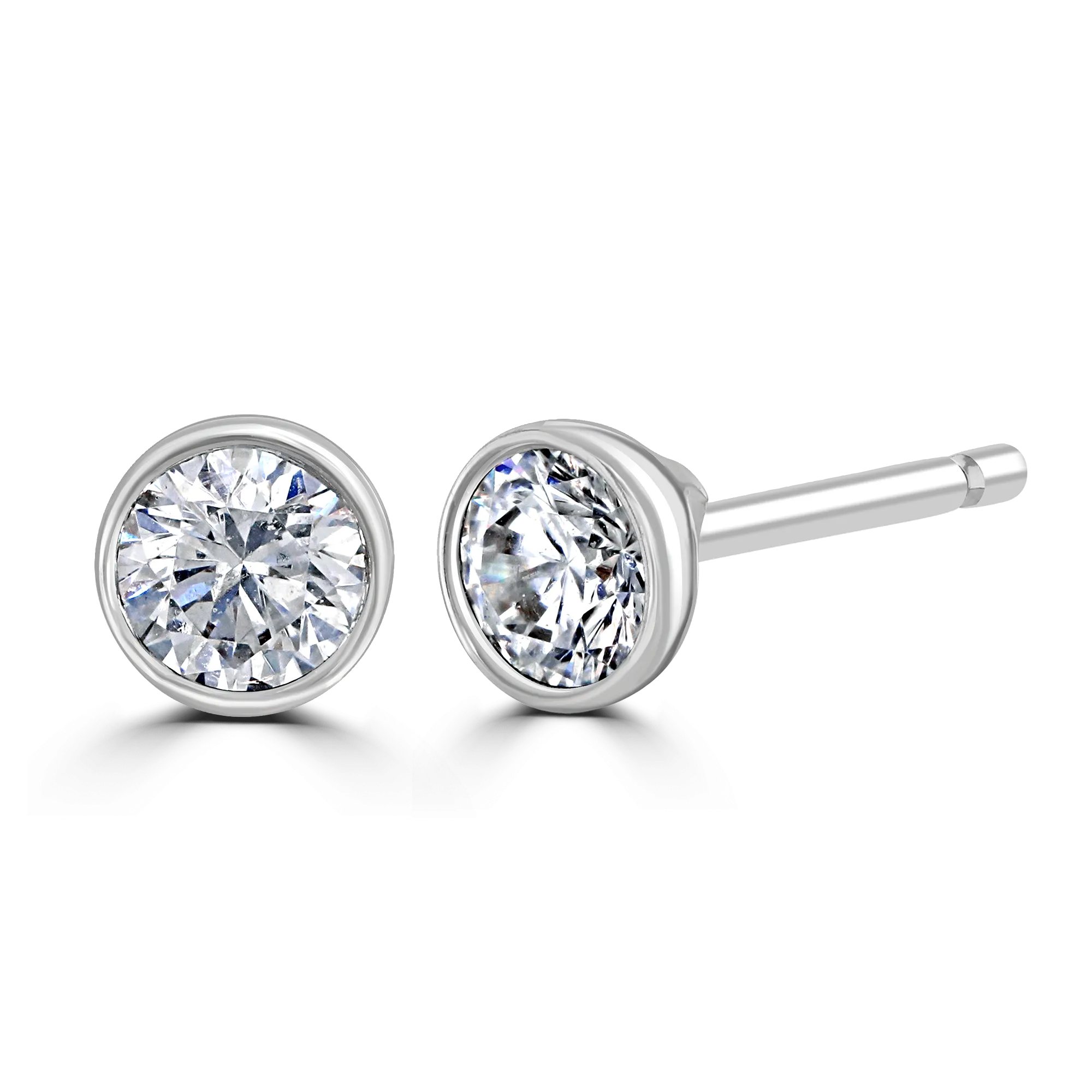 9ct White Gold 0.40ct Lab Grown Diamond Solitaire Stud Earrings