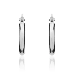 9ct White Gold 13mm Hoop Earrings