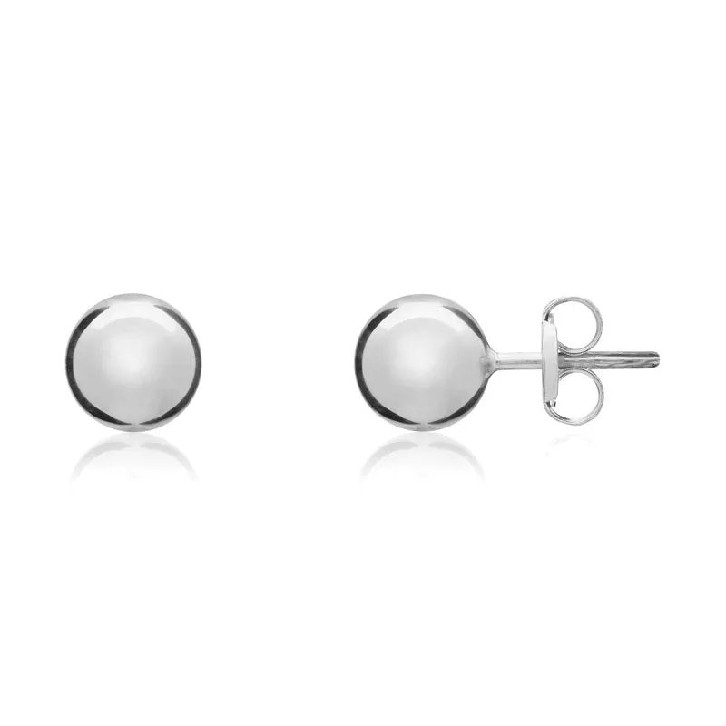 9ct White Gold 5mm Ball Stud Earrings