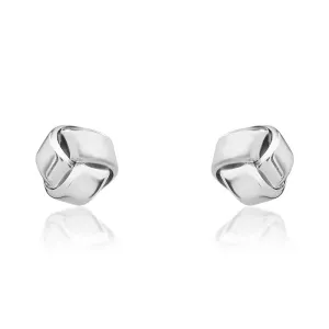 9ct White Gold 5mm Looped Knot Stud Earrings