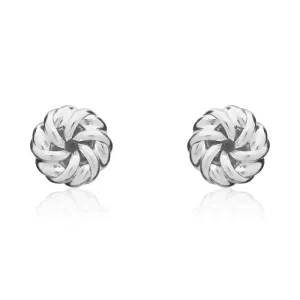 9ct White Gold 6mm Looped Knot Stud Earrings